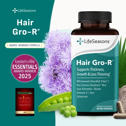 Vista 7 de LifeSeasons Hair Gro-R - Ingredientes clínicamente estudiados - Apoya el crecimiento del grosor y menos adelgazamiento - Reduce la pérdida