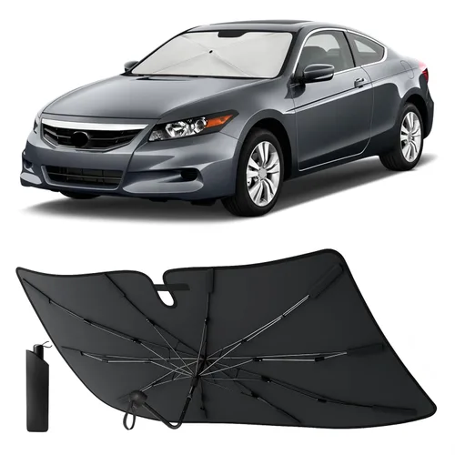 Vista 27 de EcoNour Parasol plegable para parabrisas de Mazda 3 2014-2016 2017 2018, parasol para ventana delantera de automóvil, protección UV, bloqueador