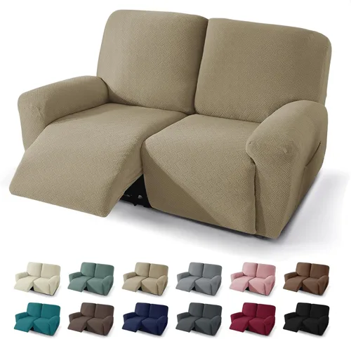 Vista 8 de JIVINER Fundas reclinables de gran tamaño de 3 piezas para sillón reclinable grande con bolsillos, tela jacquard elástica Lazy Boy funda para sofá
