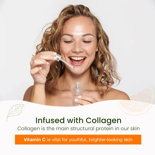Vista 4 de Natural Chemist Suero de vitamina C con colágeno, probado por dermatólogos, aclaramiento de la piel, antienvejecimiento, tratamiento para el acné