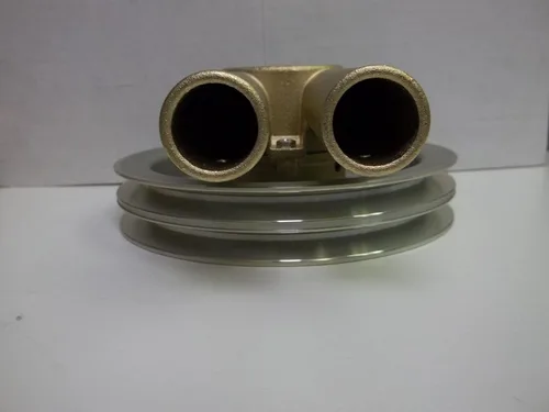 Vista 2 de Crudo, mar, impulsor bomba de agua doble V correa polea reemplaza Volvo Penta 21214596, 3858229