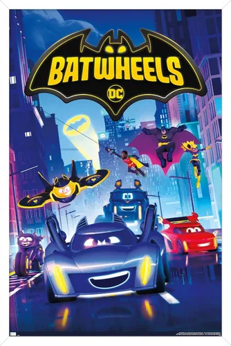 Vista 13 de Trends International DC Comics TV Batwheels - Póster de pared de arte clave, 22.4 pulgadas de largo x 14.7 W, versión enmarcada de madera de granero