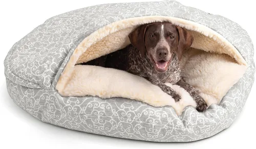 Vista 26 de Snoozer Cama de lujo de microsuede acogedora estilo cueva para mascotas, pequeña, antracita For small sized pets, Removable washable cover