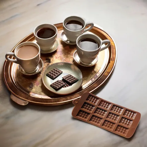 Vista 4 de Moldes de caramelo para chocolate, 3 x estilo mini rectángulo Juego de 3, forma divertida, decoración de tartas