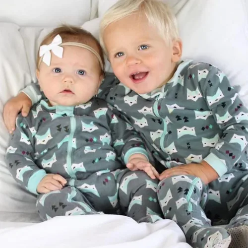Vista 44 de ZippyJamz - Pijama orgánica para bebé con pies y cremallera para cambiar pañales fácil y rápido