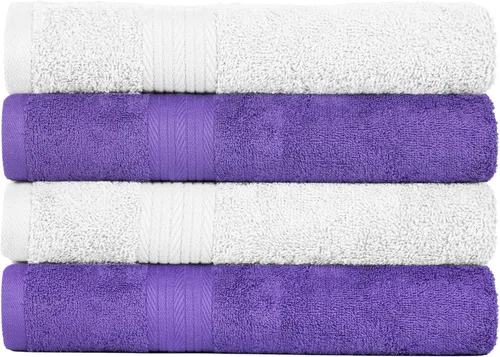 Vista 14 de Ample Decor Juego de 12 toallas de baño de 600 GSM, 100% algodón, 4 toallas de baño, 4 toallas de mano, 4 paños de lavado, absorbentes y suaves