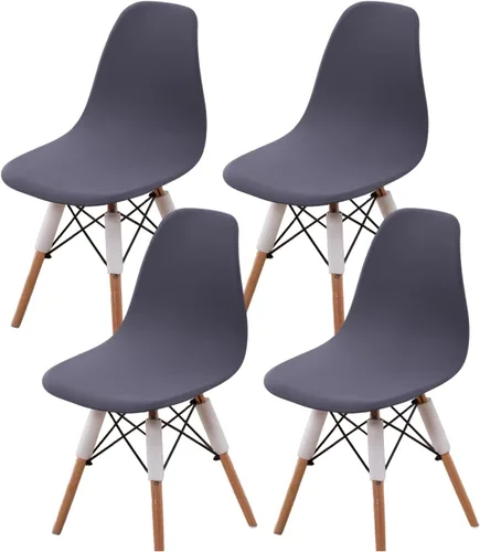 Vista 46 de HAOYONG Fundas para silla de comedor modernas de mediados de siglo, funda estampada para silla sin brazos, fundas elásticas para cocina, oficina