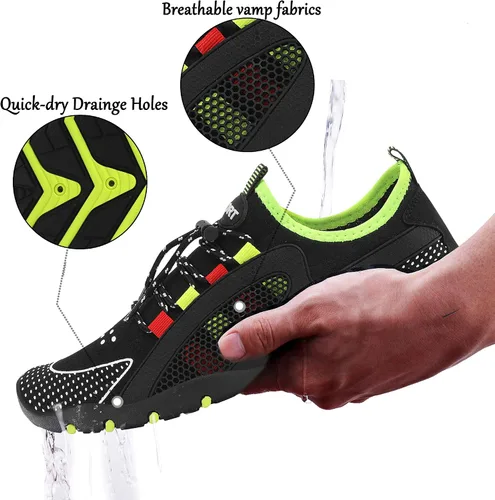 Vista 3 de Zapatos de agua para hombre y mujer, secado rápido, calcetines acuáticos, zapatos de buceo para playa, natación, surf, piscina, yoga, viajes, al