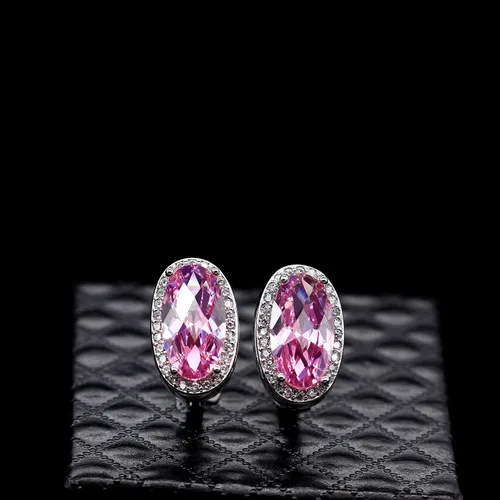 Vista 5 de Uloveido Juego de collar con colgante de gota de cristal de forma ovalada aretes y anillos joyería de boda para novias cumpleaños aniversario T482