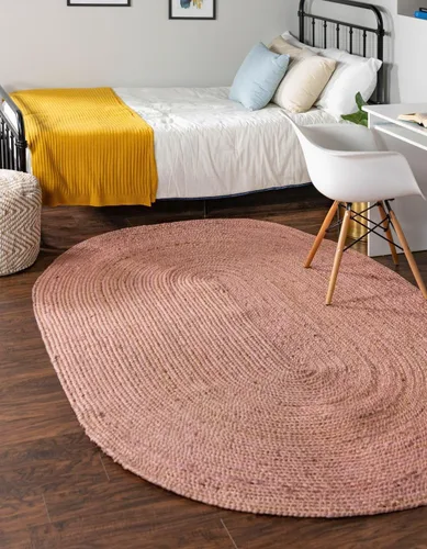 Vista 20 de Unique Loom Alfombra trenzada de la colección de yute - Dhaka (1' 2" x 6' 1", camino de mesa, gris)