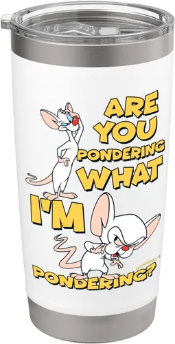 Vista 9 de Pinky and the Brain Vaso aislado de acero inoxidable Pondering