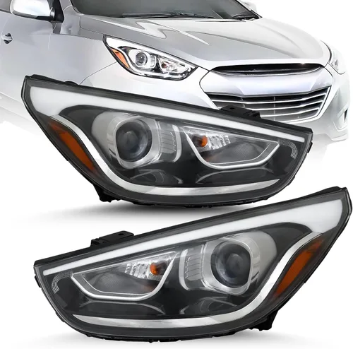 Vista 10 de ALLIGATOR AUTO LIGHTS Conjunto de faros halógenos compatible con Hyundai Tucson 2014-2015 con certificación CAPA, bombillas incluidas, lado