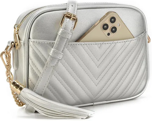 Vista 2 de lola mae Bolso bandolera acolchado, bolso de hombro de diseño moderno