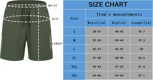 Vista 7 de Pantalones cortos deportivos de senderismo para hombre, de 7 pulgadas, de secado rápido, ligeros, para entrenamiento, correr, gimnasio, deportes