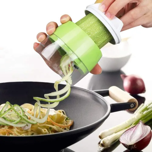 Vista 3 de Espiralizador de verduras de mano, espiralizador manual de verduras, cortador en espiral para zanahorias y pepinos (1#)