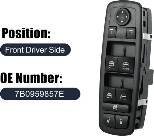 Vista 2 de X AUTOHAUX Interruptor eléctrico de la ventana eléctrica del lado del conductor delantero izquierdo para Volkswagen Routan 2009-2014 Reemplazar