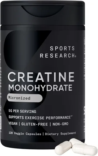 Vista 11 de Sports Research Creatine Monohydrate - Ganar músculo magro, mejorar el rendimiento y la fuerza y apoyar la recuperación del entrenamiento* - 5 g