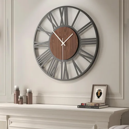 Vista 50 de Cuspin Reloj de pared de 24 pulgadas con engranajes, reloj de metal