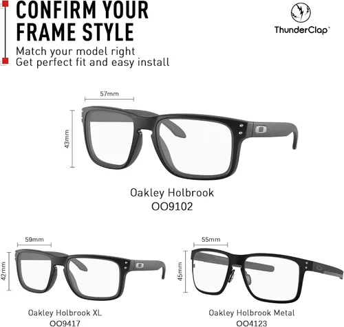 Vista 2 de ThunderClap Polycarbonate Lenses Replacement for Oakley Holbrook Sunglasses OO9102 55mm