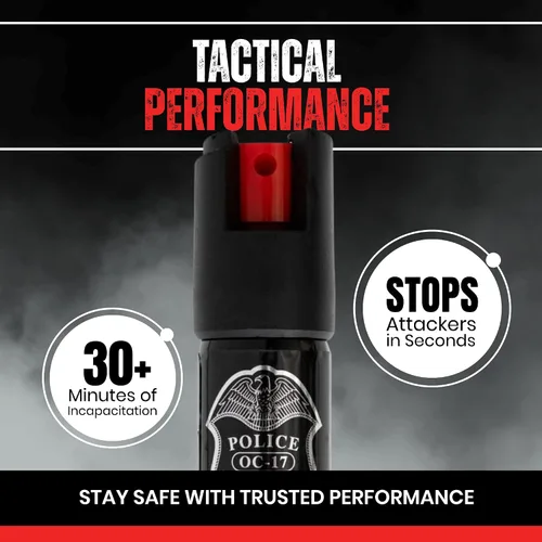 Vista 6 de POLICE MAGNUM Aerosol de pimienta para autodefensa - Equipo de seguridad para correr, trotar, caminar por la noche, fabricado en los Estados Unidos