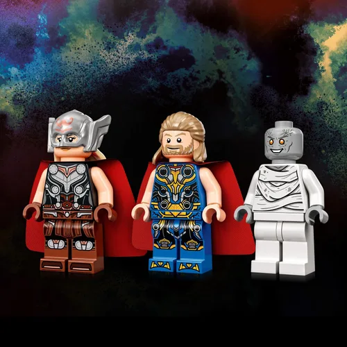 Vista 5 de LEGO Marvel Attack on New Asgard, Thor 76207 - Juguete para construir con martillo, Stormbreaker y monstruo, set de película de amor y trueno