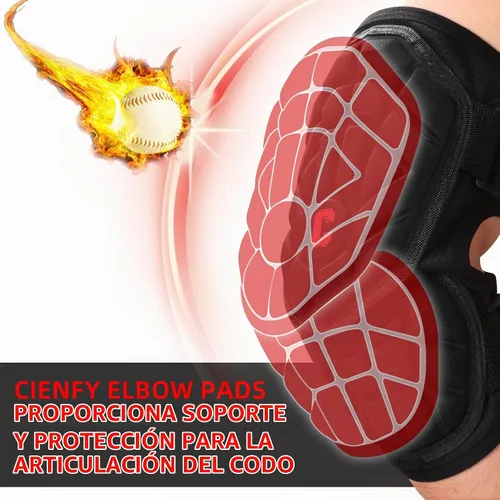Vista 5 de Cienfy Protectores de antebrazo para bateadores para béisbol y sóftbol, coderas para jóvenes y adultos