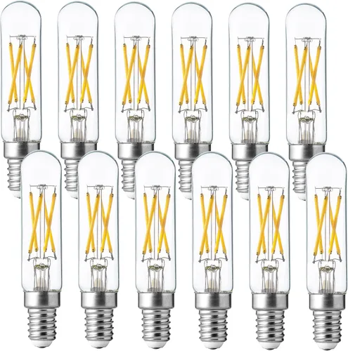 Vista 11 de FLSNT Bombillas LED para candelabros de luz diurna de 5000 K equivalentes a 60 W, bombillas LED regulables T6/T25 E12 para candelabro, 90+ alto CRI