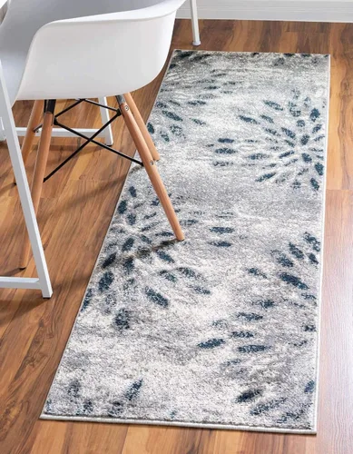 Vista 24 de Unique Loom Sumter Collection - Alfombra Rhett (2 pies x 6 pies, gris/azul marino)