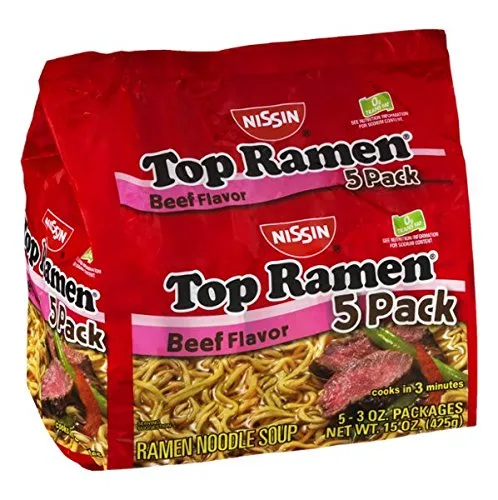 Vista 2 de Nissin Top Ramen Sabor de Carne - 5 CT