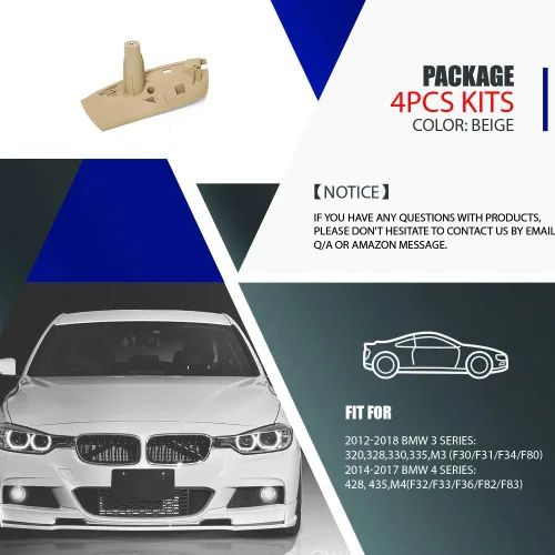 Vista 7 de FEXON Manijas de puerta de repuesto para BMW Series 3 F30 Series 4 Soporte de puerta interior Moldura Tirador Reposabrazos Kit de soporte 2012-2018