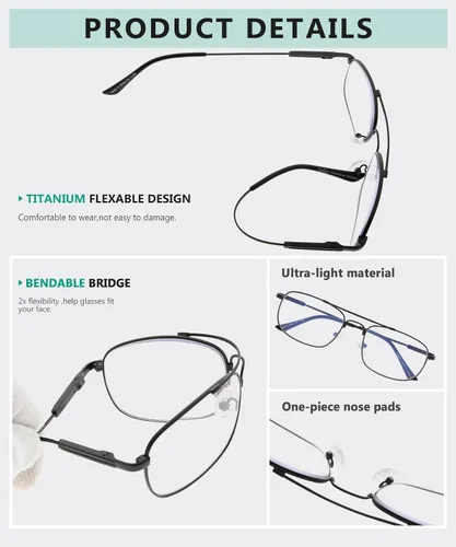 Vista 4 de Eyekepper Gafas de lectura multifoco con visión de 3 niveles, protección UV, lectores progresivos, para hombres y mujeres, marco de memoria flexible