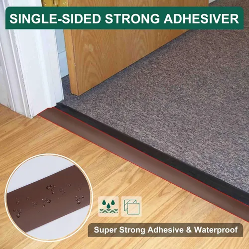 Vista 4 de uxcell Tira de transición de suelo autoadhesiva, tira de cubierta de puerta laminada de PVC de 3 pulgadas de ancho para puerta de menos de 3 Blanco