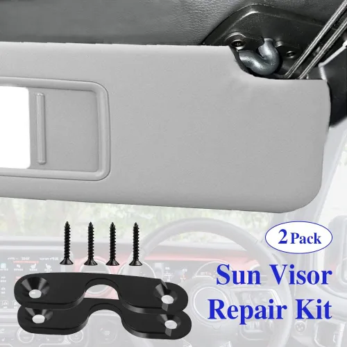 Vista 7 de deemars Kit de reparación de visera solar mejorado de aleación de aluminio, clip de visera resistente, clips de montaje de visera compatibles