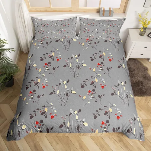 Vista 8 de Funda de edredón de Navidad, tamaño individual, funda de edredón con estampado de copos de nieve de Papá Noel, Año Nuevo, Navidad, decoración