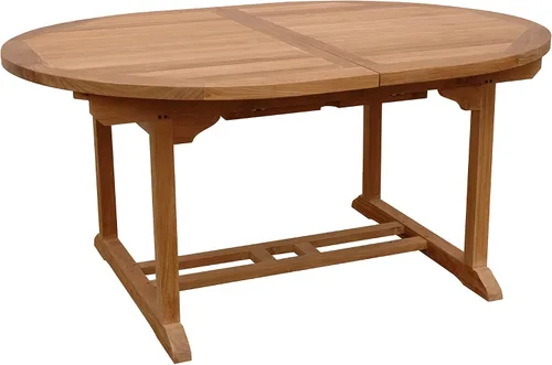 Vista 4 de Anderson Teak Muebles de jardín de césped para patio, mesa ovalada de 87 pulgadas, madera extra gruesa