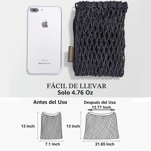 Vista 3 de Organizador universal para cochecito de bebé, bolsa de almacenamiento de malla de poliéster con espacio de almacenamiento extragrande, accesorios