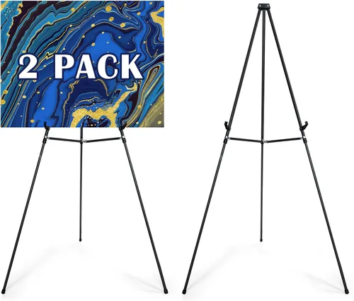 Vista 8 de Falling in Art - Caballete de aluminio ajustable de 70 pulgadas, soporta 20 libras Versatile Tripod Easel for Artistic Presentations, Lightweight