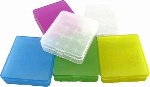 Vista 2 de Honbay Estuche de almacenamiento de batería/caja/organizador/soporte para 4 baterías 18650 o 8 baterías CR123A, paquete de 6 (multicolor)