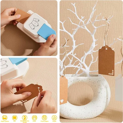 Vista 4 de Lewtemi Papel de regalo 3 en 1 para manualidades, perforador pequeño para álbumes de recortes, suministros de 1.5/2/2.5 pulgadas, perforador