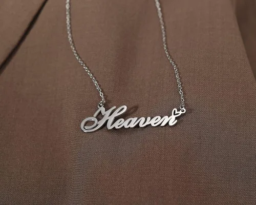 Vista 6 de Collares con nombre personalizado, chapados en oro de 18 quilates, lindo dije de corazón de amor para mujeres y niñas, regalo de Navidad, Metal