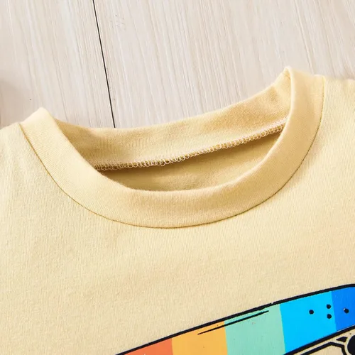 Vista 15 de Pudcoco Conjunto de camiseta de manga corta con letras y pantalones largos sólidos para el verano