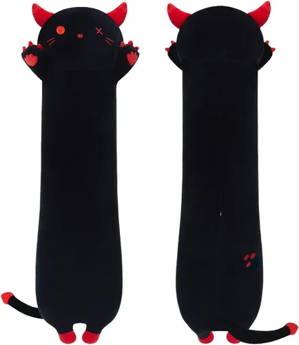 Vista 7 de Almohada larga de ajolote de peluche para abrazar, regalo para niños y niñas (negro, 19.6 pulgadas)