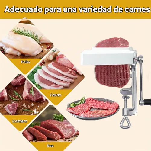 Vista 5 de Ablandador de carne manual resistente, herramienta de cocina para carne y aves de corral, herramienta de aplanado de carne, herramienta de aplanado