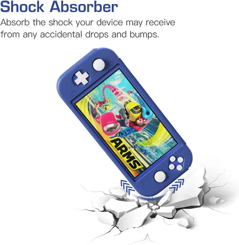 Vista 5 de MoKo Funda protectora para Switch Lite, funda de silicona, antiarañazos, absorción de golpes, antideslizante, color azul