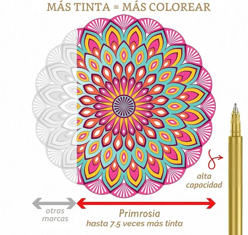 Vista 4 de Primrosia 48 bolígrafos de gel con purpurina, incluidos metálicos, pastel y fluorescentes, para libros de colorear y bolígrafos de diario