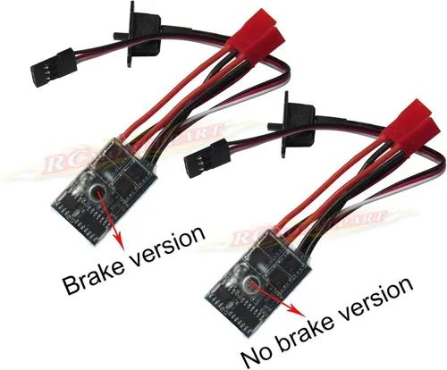 Vista 4 de Controlador de velocidad del motor cepillado Rc ESC 10a para barco de coche RC sin freno
