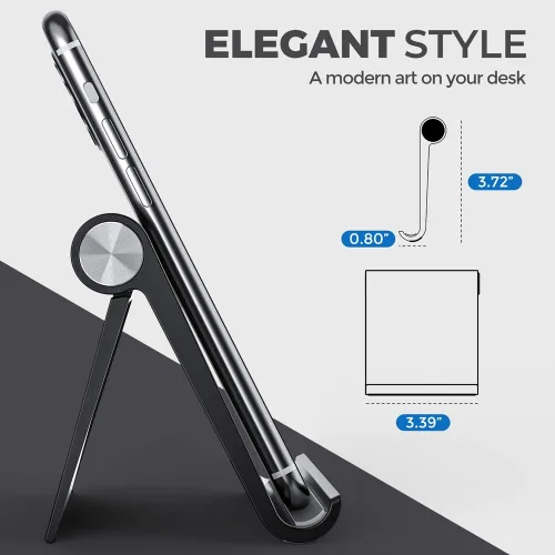 Vista 2 de ORIbox Soporte para teléfono celular, soporte ajustable de oficina para iPhone, iPad, estilo elegante, compatible con todos los iPhone 14/14 Pro