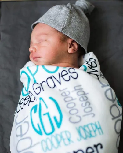 Vista 10 de Manta con nombre personalizada para bebé, niño, niña y niños. Manta con nombre personalizado del nombre del bebé. Manta con nombre personalizada