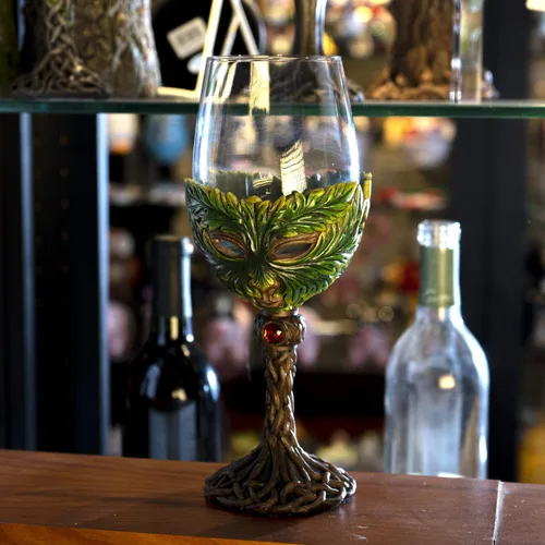 Vista 5 de SUMMIT COLLECTION Mythical Forest Spirit Greenman Deity, copas de vino de 16 onzas líquidas, cáliz para decoración del hogar