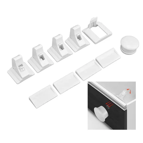 Vista 2 de Cerradura magnética para cajones, sistema de bloqueo magnético, cerraduras de puerta de gabinete de seguridad para niños, kit de llaves de bloqueo